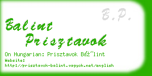 balint prisztavok business card